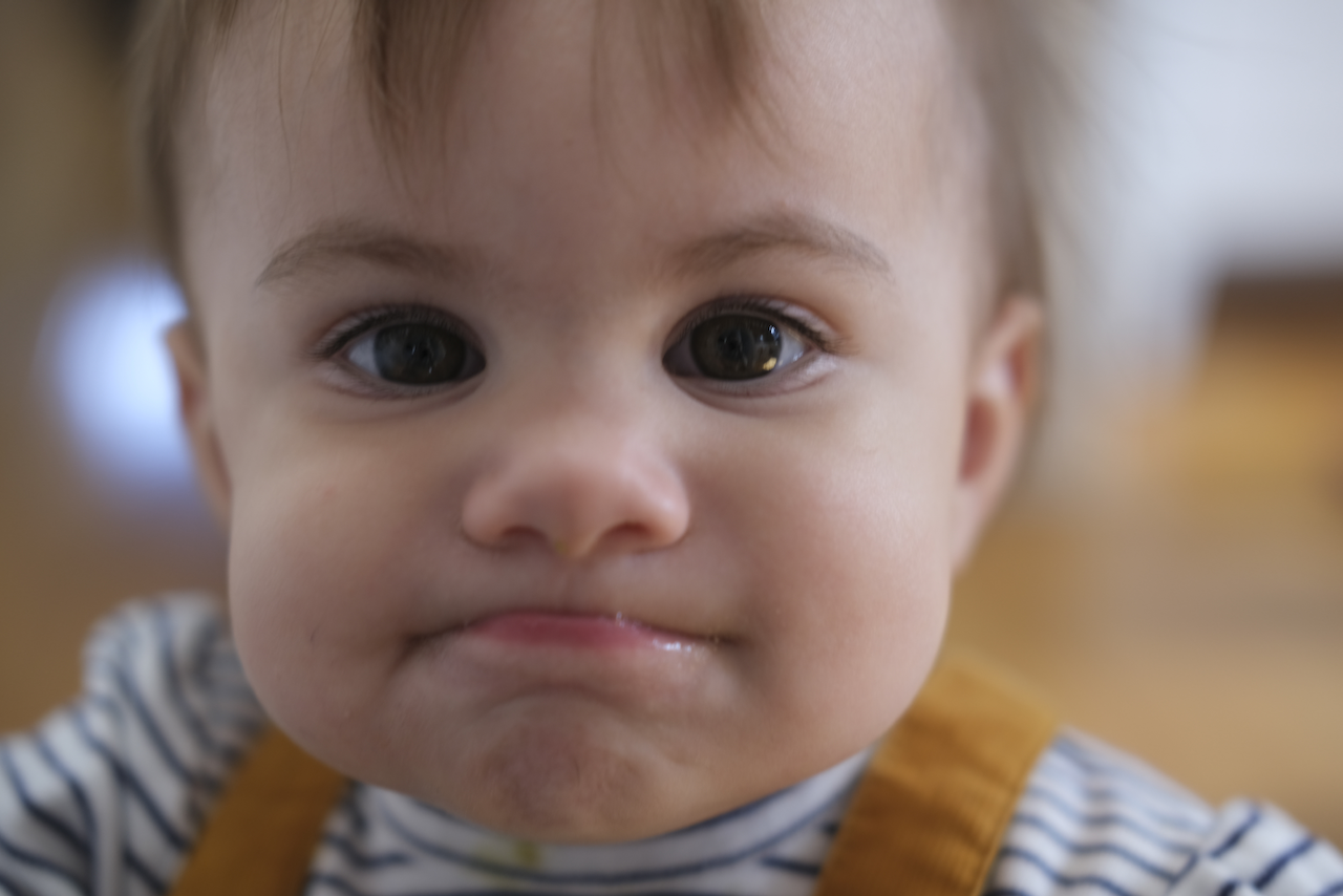 Zoe making a funny frown face.